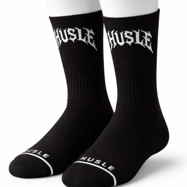 HUSLE Signature Crew Socks - Black