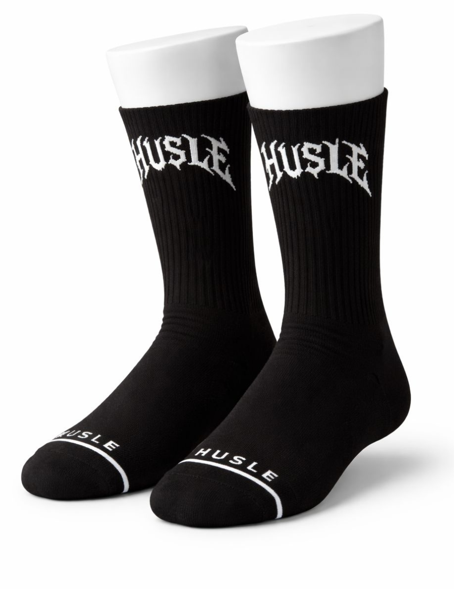 HUSLE Signature Crew Socks - Black